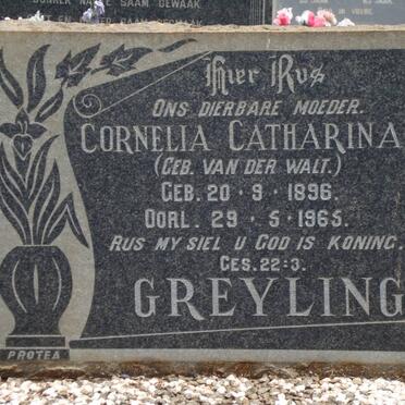 GREYLING Cornelia Catharina nee VAN DER WALT 1896-1965