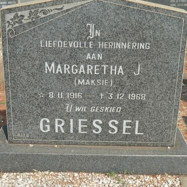 GRIESSEL Margaretha J. 1916-1968
