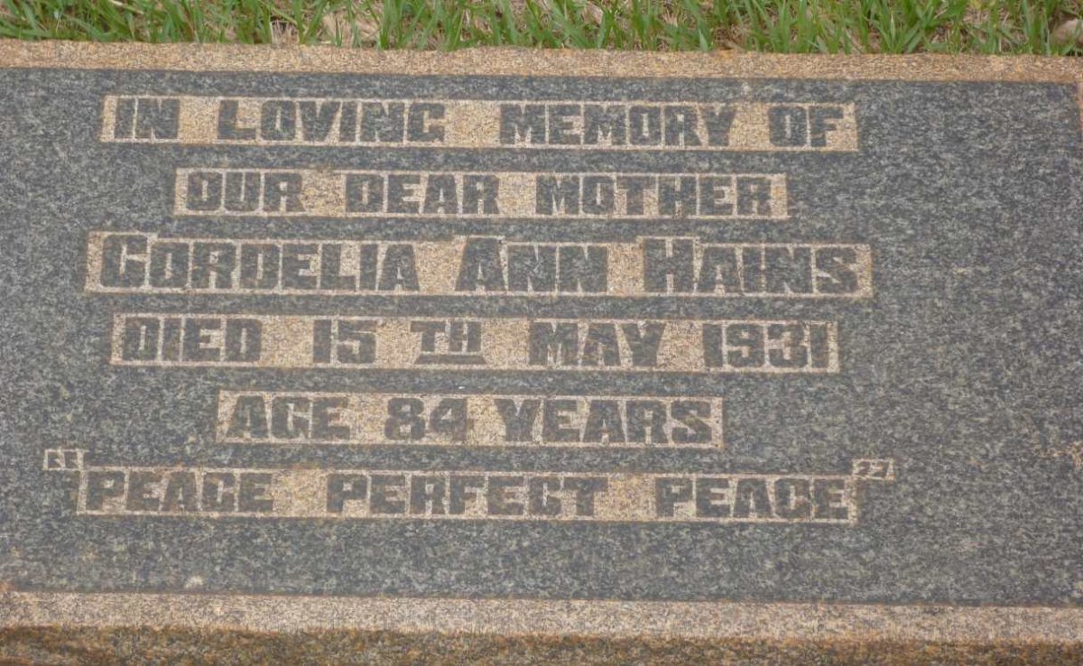 HAINES Cordelia Ann -1931