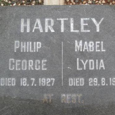 HARTLEY Philip George -1927 &amp; Mabel Lydia -1954