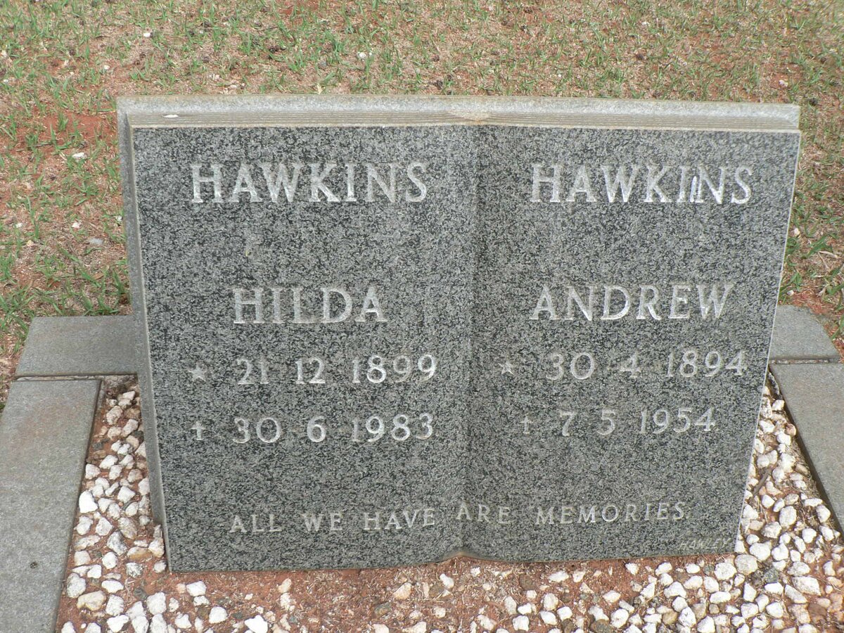 HAWKINS Andrew 1894-1954 &amp; Hilda 1899-1983