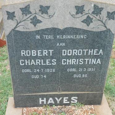 HAYES Robert Charles -1926 :: HAYES Dorothea Christina -1951