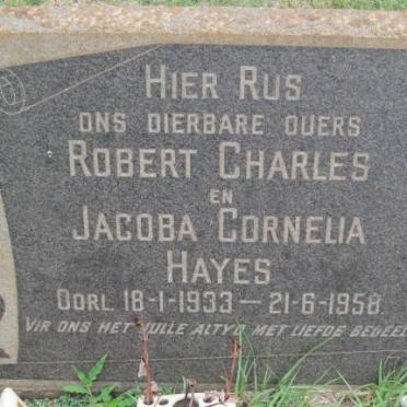 HAYES Robert Charles -1933 &amp; Jacoba Cornelia -1958
