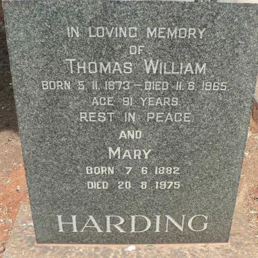 HARDING Thomas William 1873-1965 &amp; Mary 1882-1975