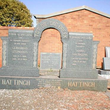 HATTINGH Gerhardus Stephanus 1880-1954 &amp; Maria Magdalena VAN PITTIUS  1907-