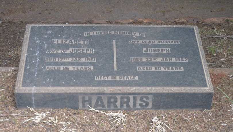 HARRIS Joseph -1952 &amp; Elizabeth -1961