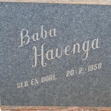 HAVENGA Baba 1958-1958