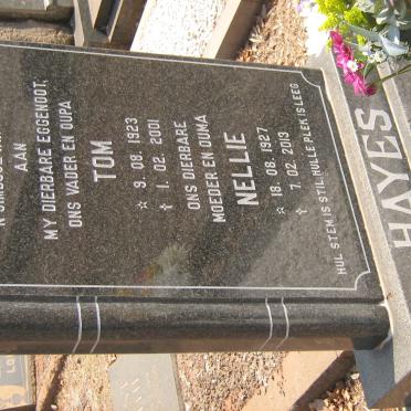 HAYES Tom 1923-2001 &amp; Nellie 1927-2013
