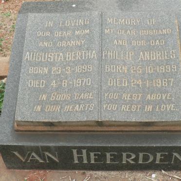 HEERDEN Phillip Andries, van 1899-1967 &amp; Augusta Bertha 1899-1970