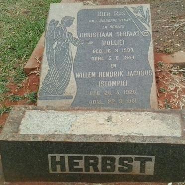 HERBST Willem Hendrik Jacobus 1928-1951 :: HERBST Christiaan Serfaas 1930-1947