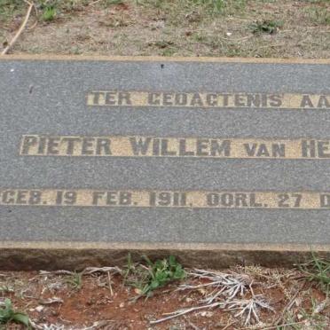 HEERDEN Pieter Willem, van 1911-1944