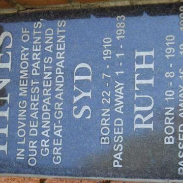 HINES Syd 1910-1983 &amp; Ruth 1910-1998