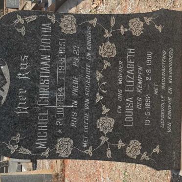 HILLEBRAND Michiel Christiaan Botha 1864-1951 &amp; Louisa Elizabeth KEMPEN 1892-1980