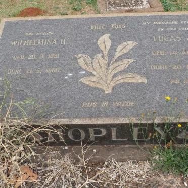 HOPLEY Lucas J.A. 1883-1957 &amp; Wilhelmina H. 1891-1969