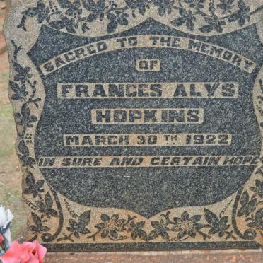 HOPKINS Frances Alys -1922
