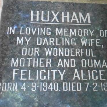 HUXHAM Felicity Alice 1940-1993