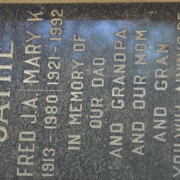 JAMIE Fred J.A. 1913-1980 &amp; Mary K. 1921-1992