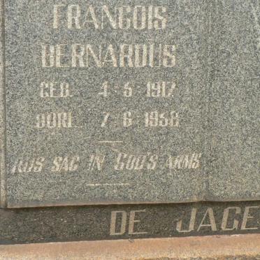 JAGER Francois Bernardus, de 1917-1958