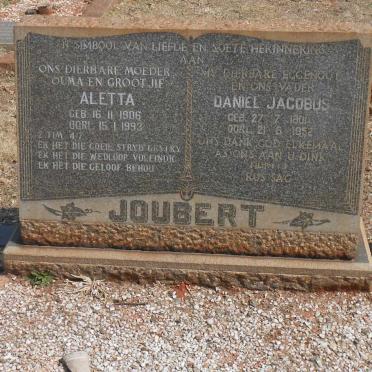 JOUBERT Daniel Jacobus 1901-1952 &amp; Aletta 1906-1993