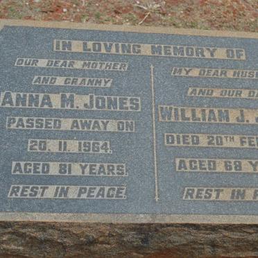 JONES William J. -1945 &amp; Anna M. -1964