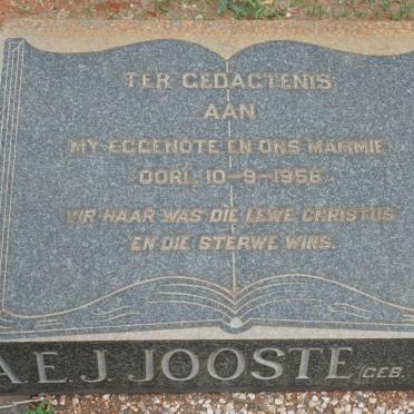 JOOSTE A.E.J. nee NAUDE -1956