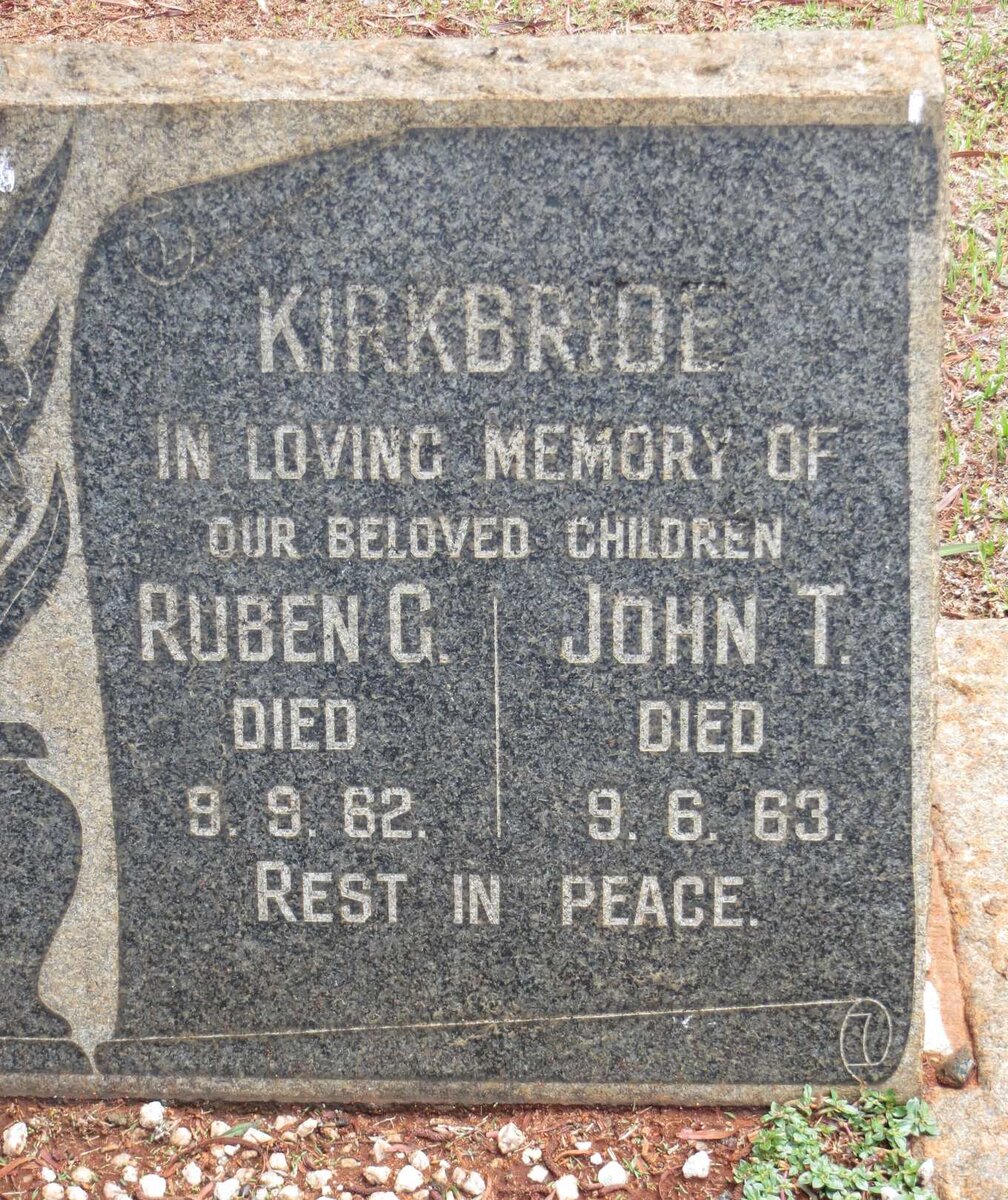 KIRKBRIDE Ruben G. -1962 :: KIRKBRIDE John T. -1963