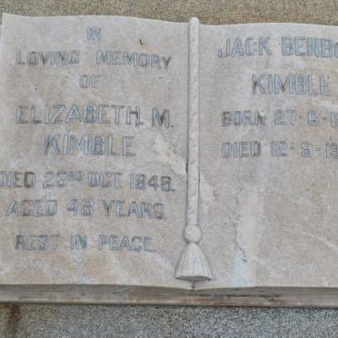 KIMBLE Jack Benbow 1901-1959 &amp; Elizabeth M. -1948