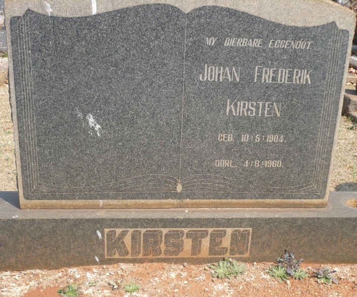 KIRSTEN Johan Frederik 1904-1960