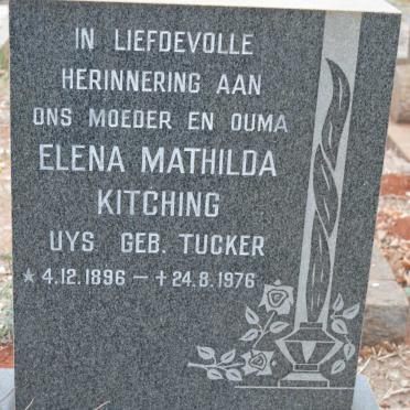 KITCHING Elena Matilda formerly UYS nee TUCKER 1896-1976