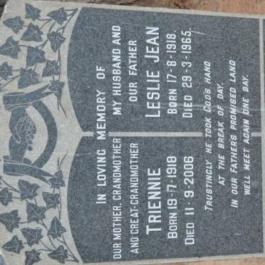 KICHENBRAND Leslie Jean 1918-1965 &amp; Triennie 1918-2006