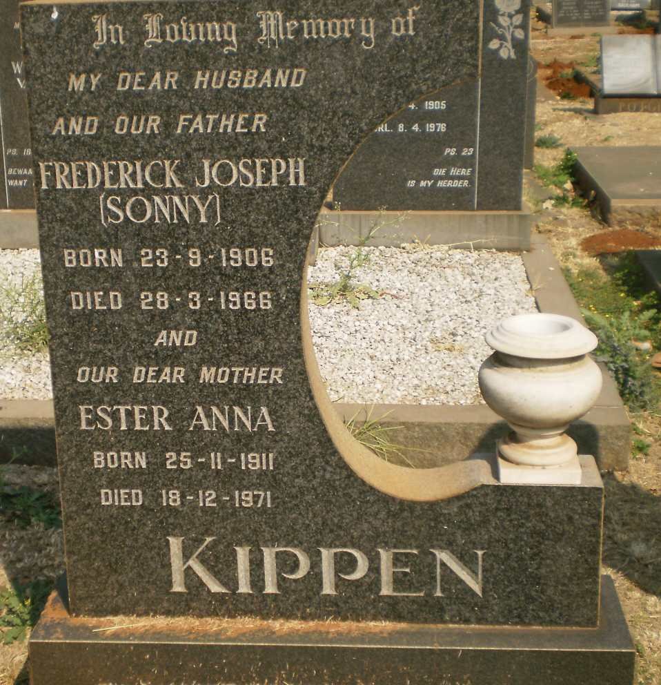 KIPPEN Frederick Joseph 1906-1966 &amp; Ester Anna 1911-1971