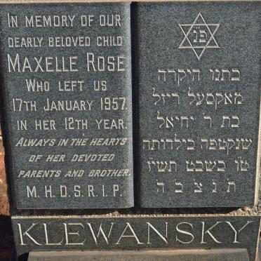 KLEWANSKY Maxelle Rose -1957