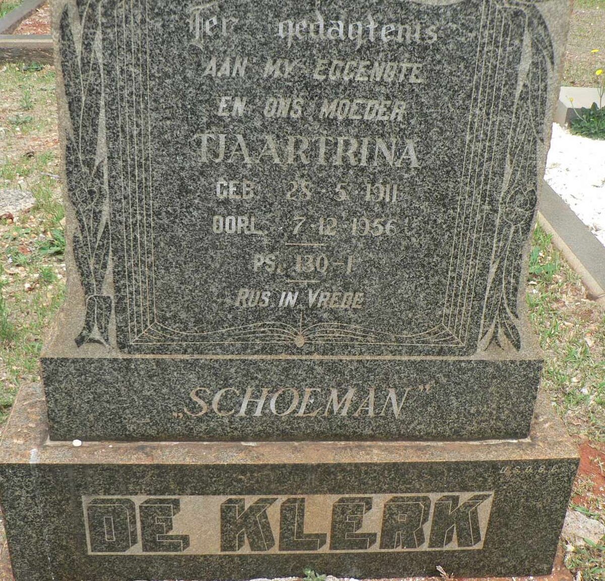 KLERK Tjaartrina, de nee SCHOEMAN 1911-1956