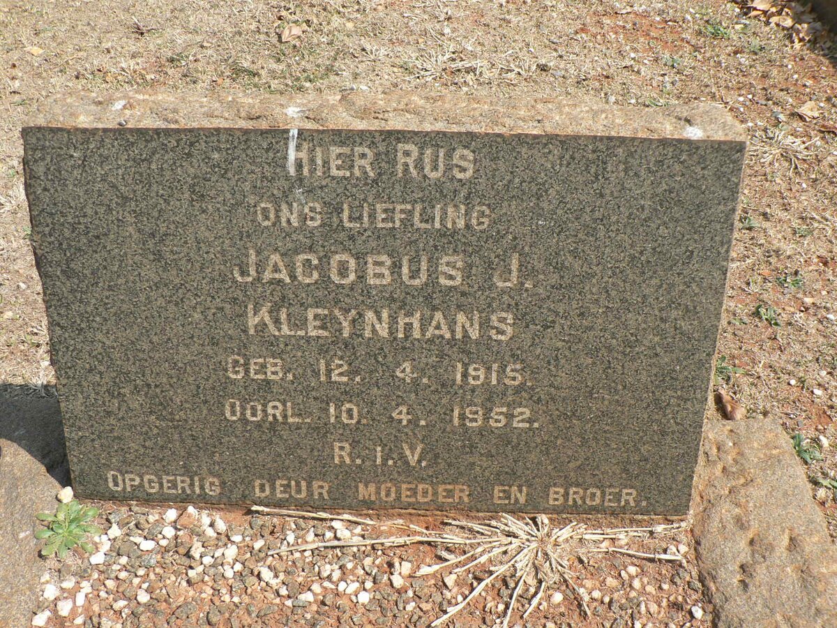 KLEYNHANS Jacobus J. 1915-1952