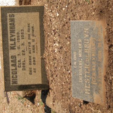 KLEYNHANS Nicolaas 1860-1953 :: DE BRUYN Hester nee KLEYNHANS 1880-197?