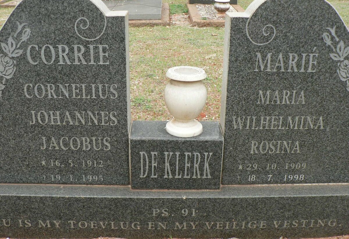 KLERK Cornelius Johannes Jacobus, de 1912-1995 &amp; Maria Wilhelmina Rosina 1909-1998