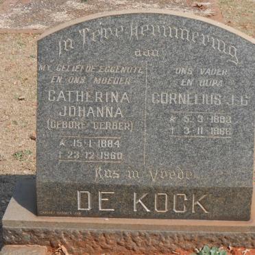 KOCK Cornelius J.G., de 1893-1966 &amp; Catherina Johanna GERBER 1884-1960