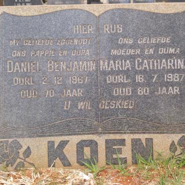 KOEN Daniel Benjamin -1967 &amp; Maria Catharina -1987