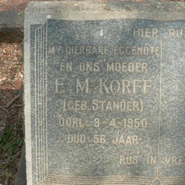 KORFF E.M. nee STANDER -1950