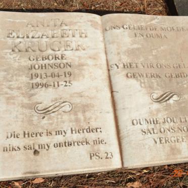 KRUGER Anita Elizabeth nee JOHNSON 1913-1996