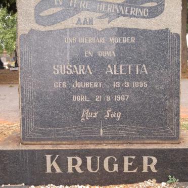 KRUGER Susara Aletta nee JOUBERT 1895-1967