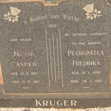 KRUGER Jacob Casper 1887-1962 &amp; Petronella Fredrika 1886-1962