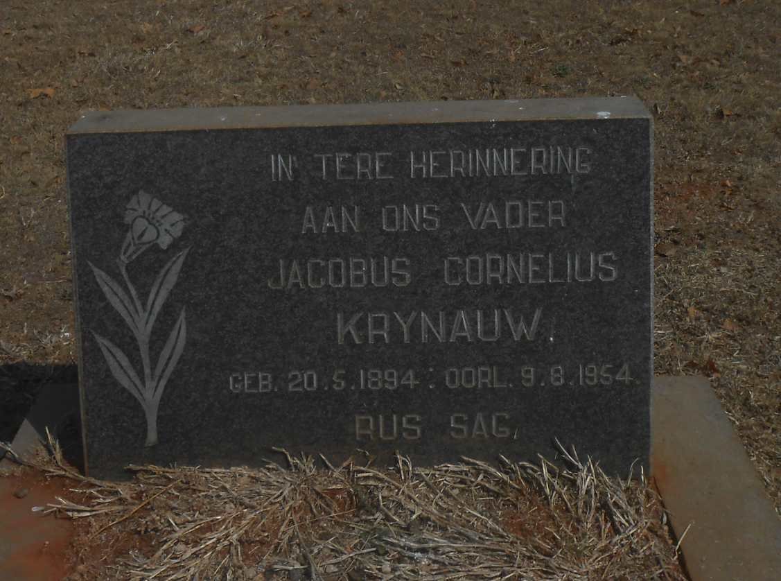 KRYNAUW Jacobus Cornelius 1894-1954