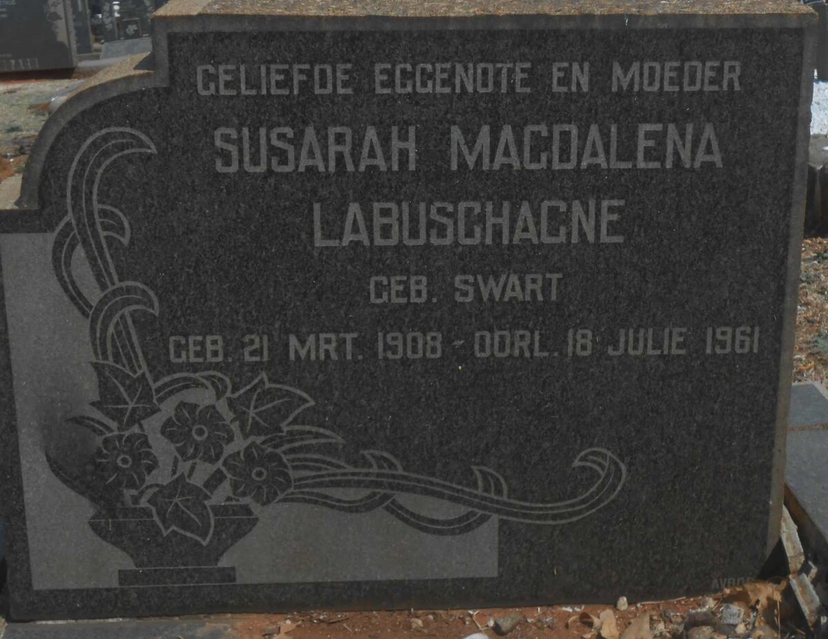 LABUSCHAGNE Susarah Magdalena nee SWART 1908-1961