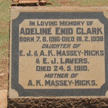 LAVERS E.J. -1910 :: CLARK Adeline Enid 1916-1938