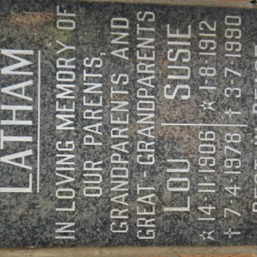 LATHAM Lou 1906-1978 &amp; Susie 1912-1990