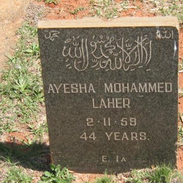LAHER Ayesha Mohammed -1959