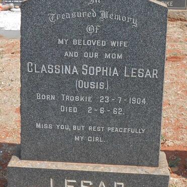 LESAR Classina Sophia nee TROSKIE 1904-1962