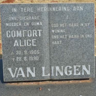 LINGEN Comfort Alice, van 1905-1990