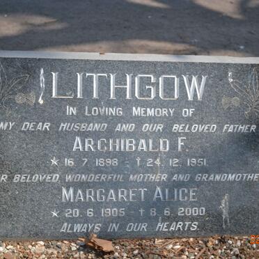 LITHGOW Archibald F. 1898-1951 &amp; Margaret Alice 1905-2000